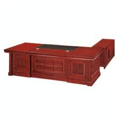 Traditional Cherry Rosewood Real Wood Veneer Executive Desk with Pedestal and Return - 2000mm / 2200mm / 2400mm - EMP-DSK82