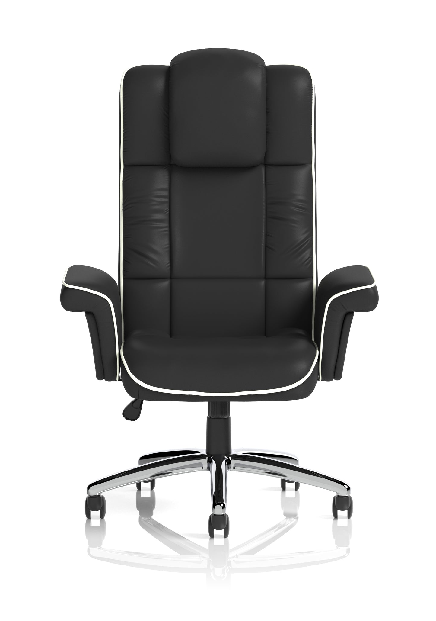 Chelsea High Back Soft Black Leather Executive Office Chair with Fixed Arms