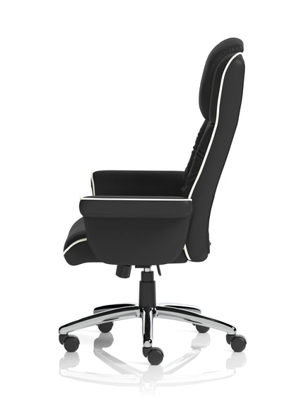 Chelsea High Back Soft Black Leather Executive Office Chair with Fixed Arms