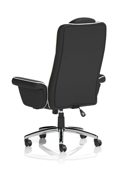 Chelsea High Back Soft Black Leather Executive Office Chair with Fixed Arms