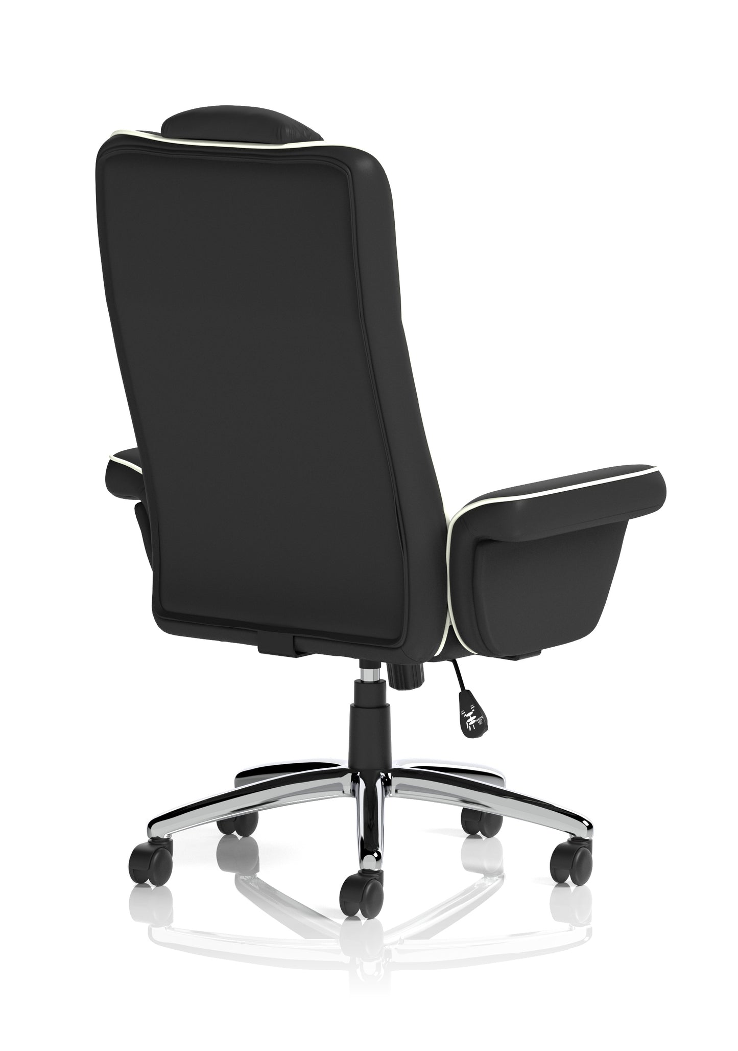 Chelsea High Back Soft Black Leather Executive Office Chair with Fixed Arms