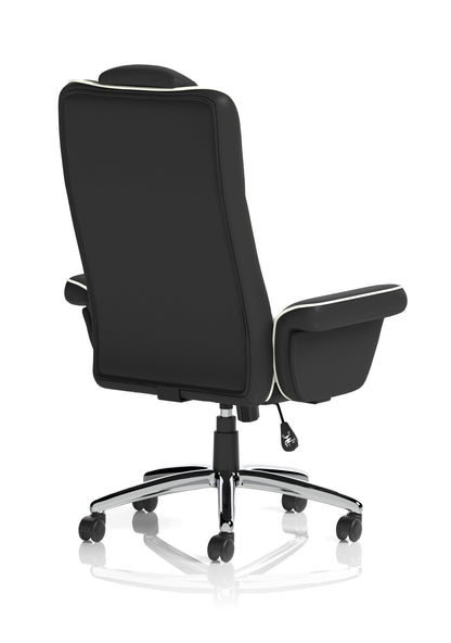 Chelsea High Back Soft Black Leather Executive Office Chair with Fixed Arms