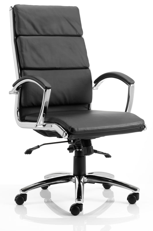 Classic Executive Bonded Leather Office Chair with Fixed Arms - Black, Tan or White