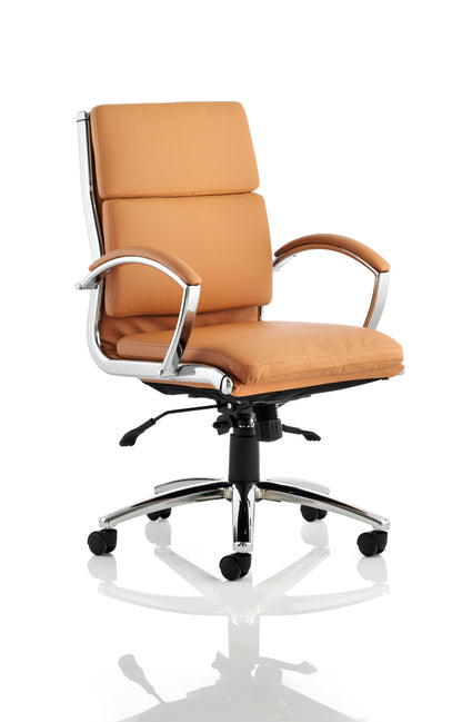Classic Executive Bonded Leather Office Chair with Fixed Arms - Black, Tan or White