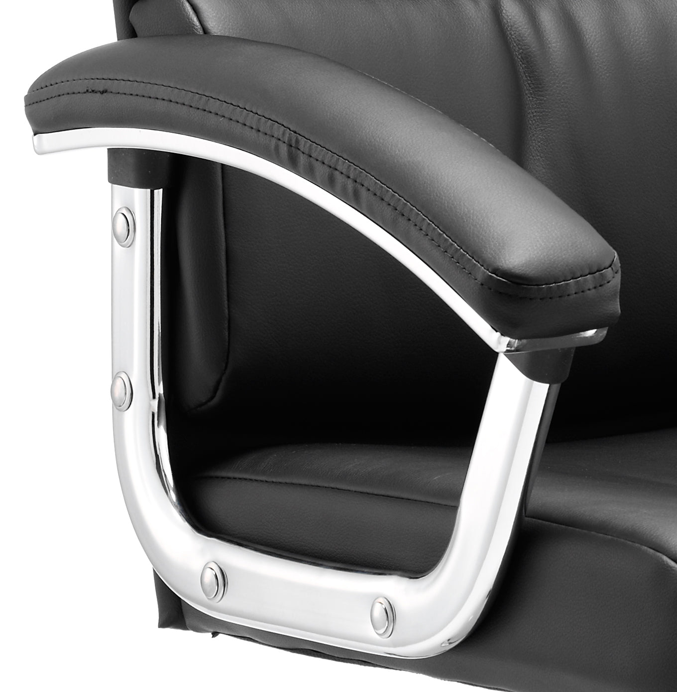 Desire High Back Leather Executive Office Chair with Fixed Arms - Black or White