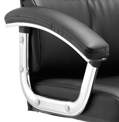 Desire High Back Leather Executive Office Chair with Fixed Arms - Black or White