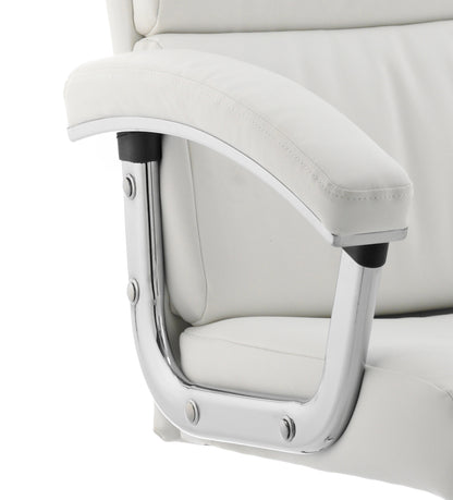 Desire High Back Leather Executive Office Chair with Fixed Arms - Black or White