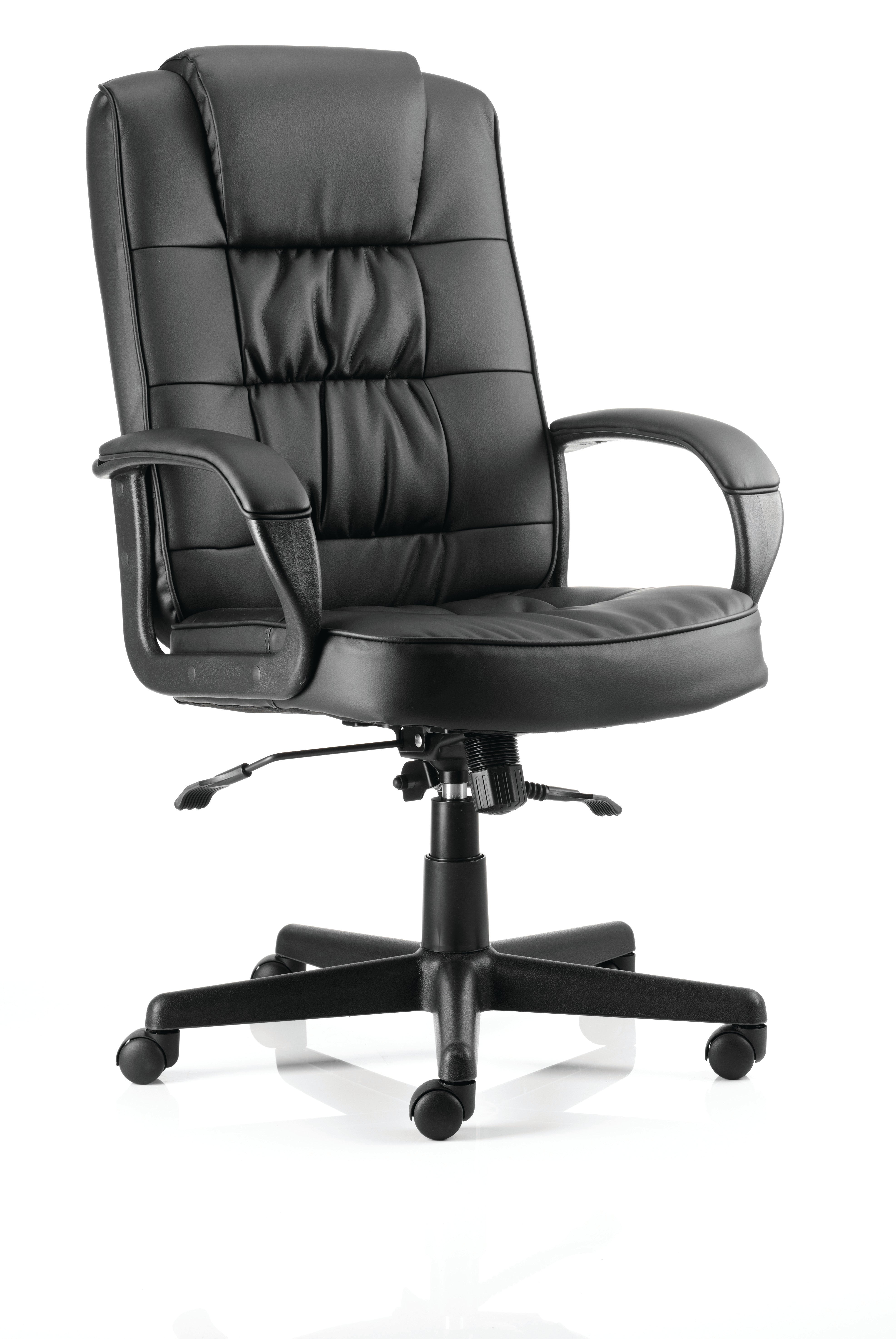 Moore High Back Black Executive Office Chair with Arms - Leather or Fabric Option Huddersfield