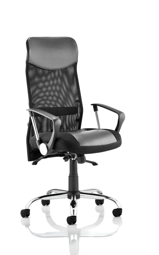 Vegas High Back Black Mesh Office Chair with Fixed Arms