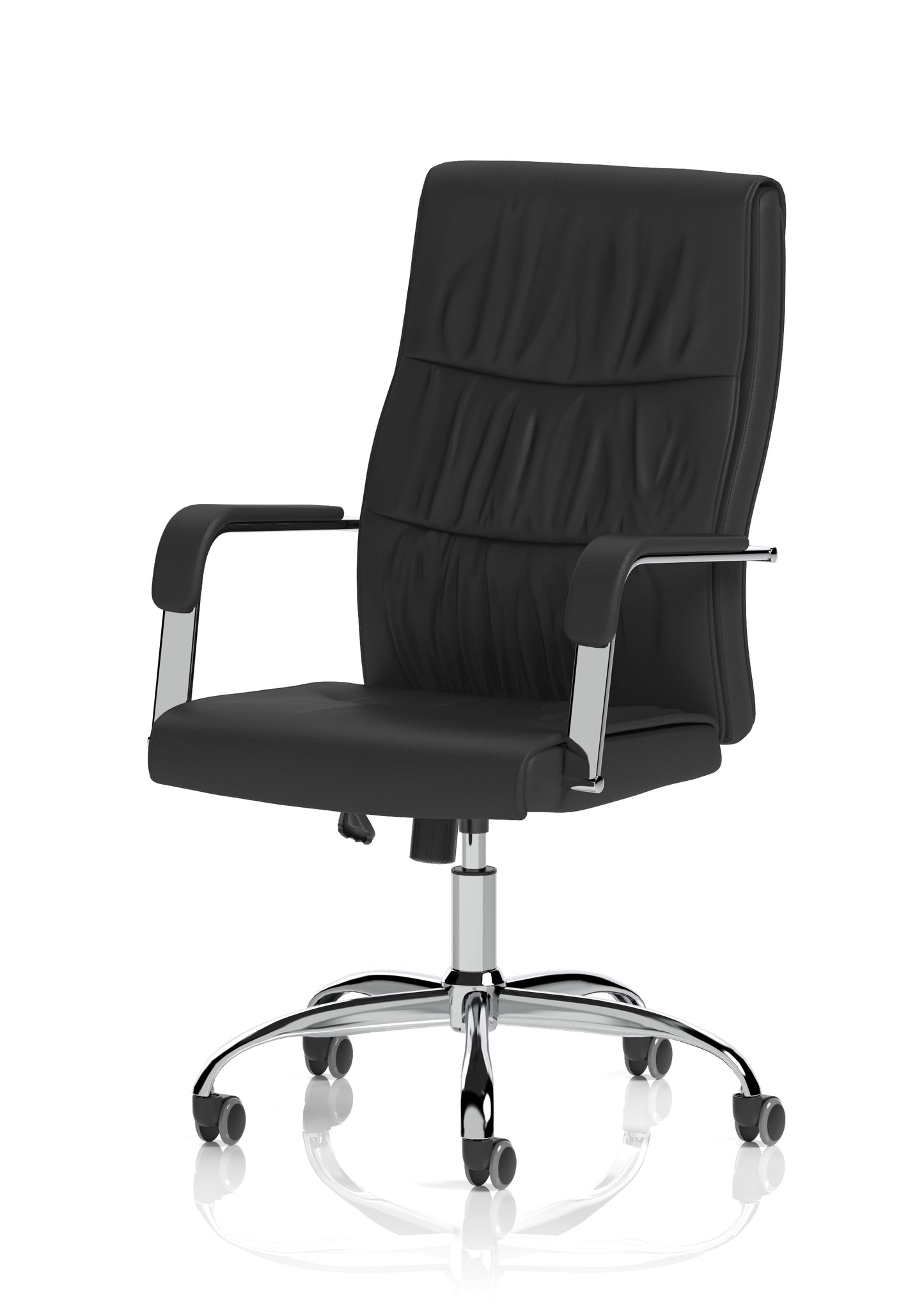 Carter High Back Black Bonded Leather Executive Office Chair with Fixed Arms