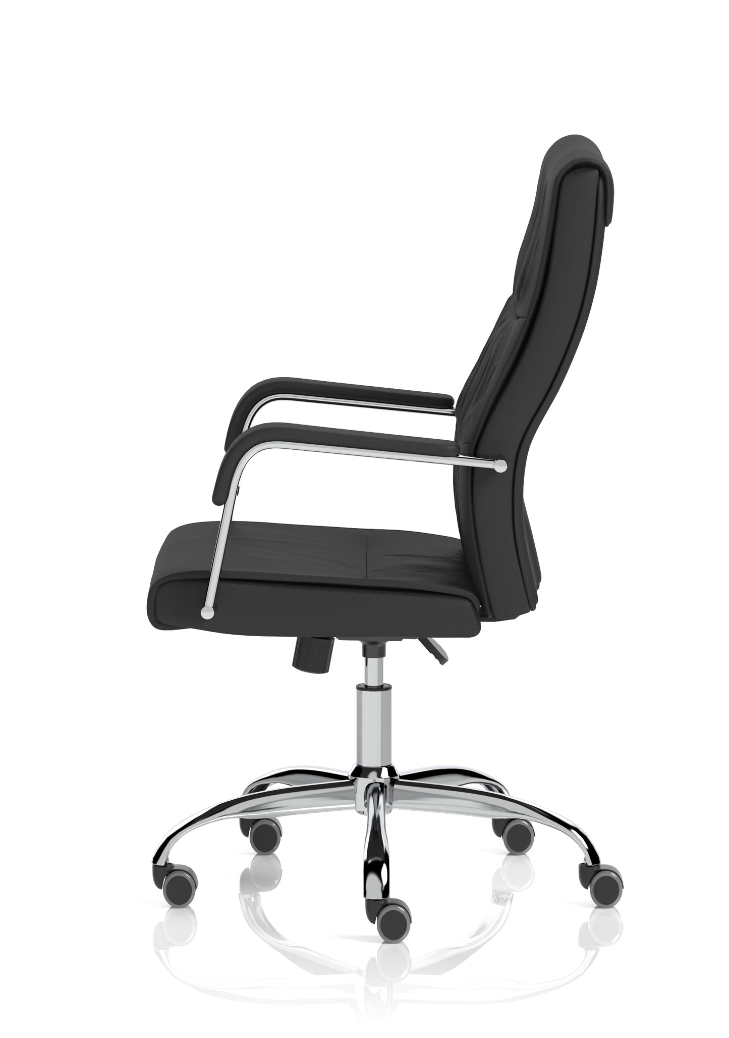 Carter High Back Black Bonded Leather Executive Office Chair with Fixed Arms