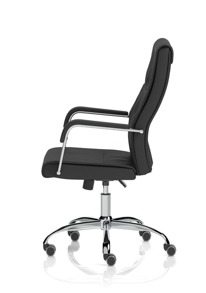 Carter High Back Black Bonded Leather Executive Office Chair with Fixed Arms
