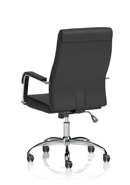 Carter High Back Black Bonded Leather Executive Office Chair with Fixed Arms