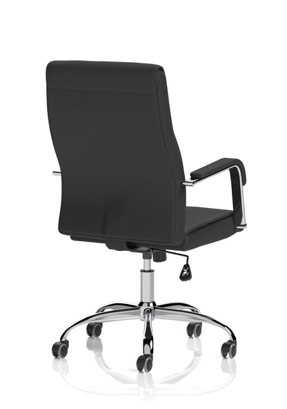 Carter High Back Black Bonded Leather Executive Office Chair with Fixed Arms
