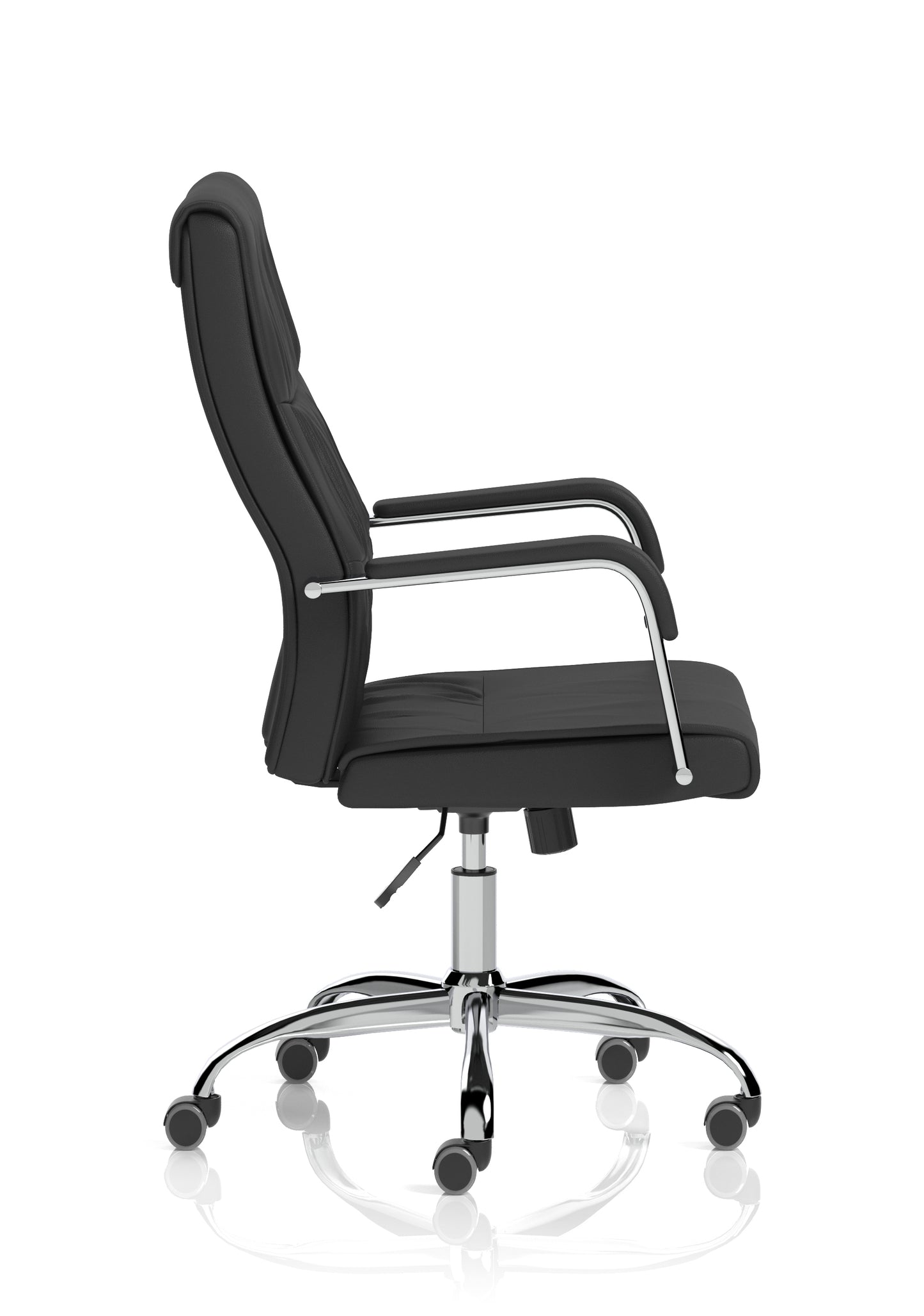 Carter High Back Black Bonded Leather Executive Office Chair with Fixed Arms
