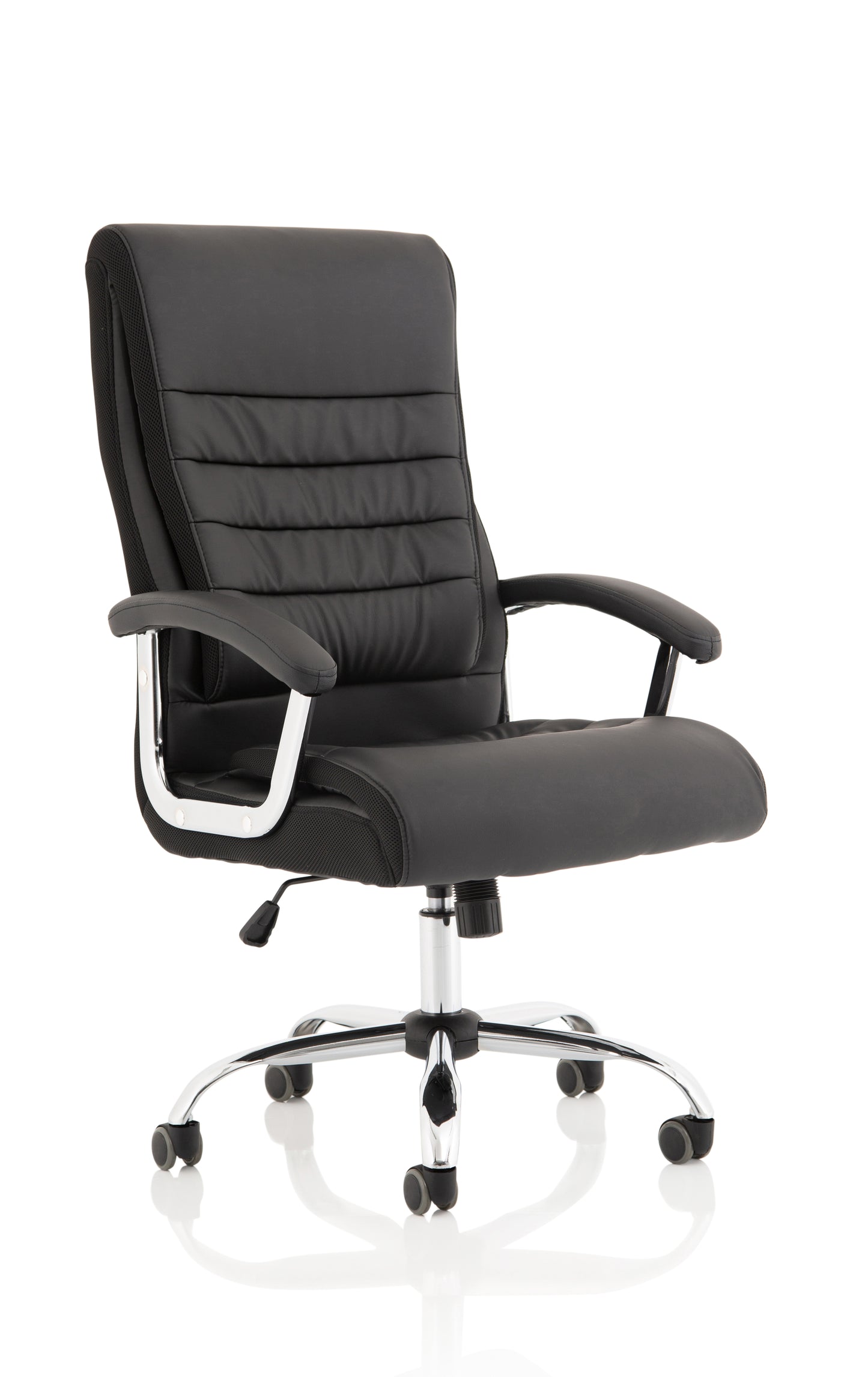 Dallas High Back Black Bonded Leather Office Chair with Fixed Arms