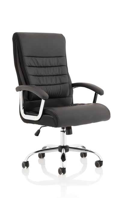 Dallas High Back Black Bonded Leather Office Chair with Fixed Arms