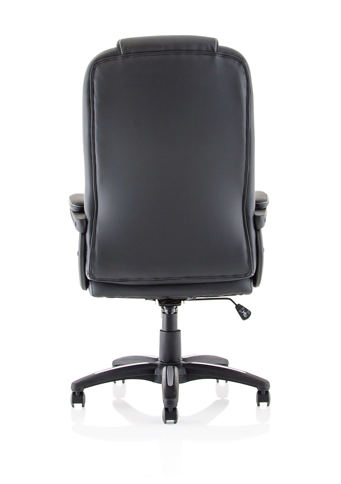 Dakota High Back Black Bonded Leather Office Chair with Fixed Padded Arms