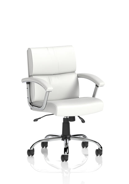 Desire Medium Back Bonded Leather Executive Office Chair with Fixed Chrome Arms