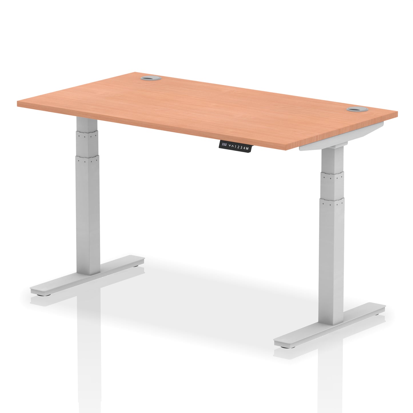 Air Height Adjustable Desk With Cable Ports - 1200mm, 1400mm, 1600mm, 1800mm - Multiple Colour Options