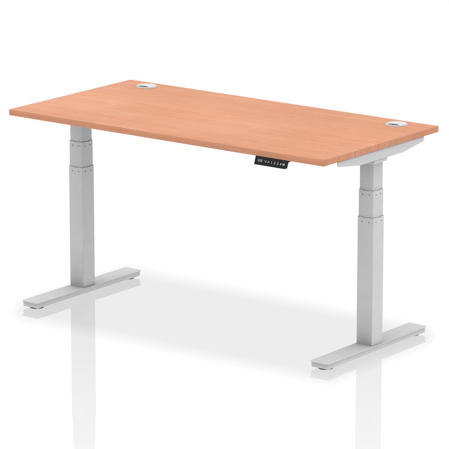 Air Height Adjustable Desk With Cable Ports - 1200mm, 1400mm, 1600mm, 1800mm - Multiple Colour Options