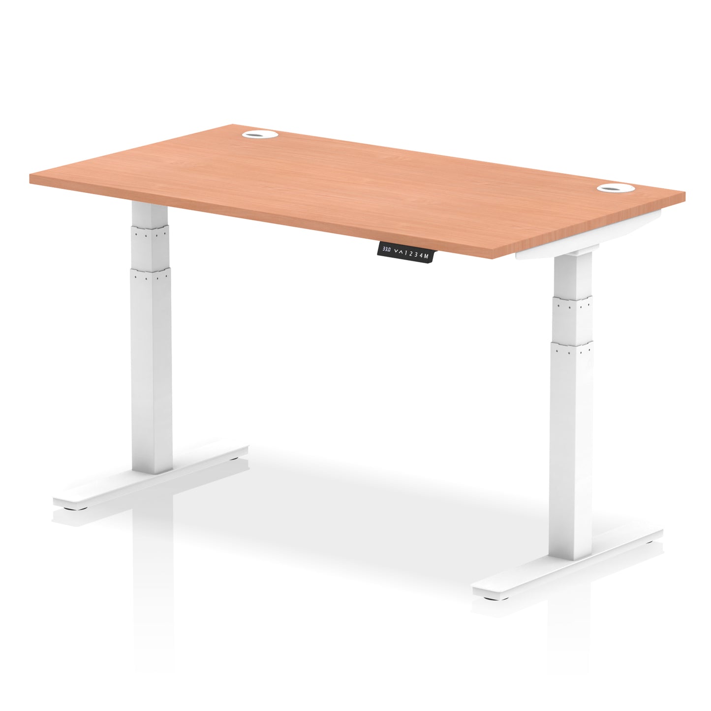 Air Height Adjustable Desk With Cable Ports - 1200mm, 1400mm, 1600mm, 1800mm - Multiple Colour Options