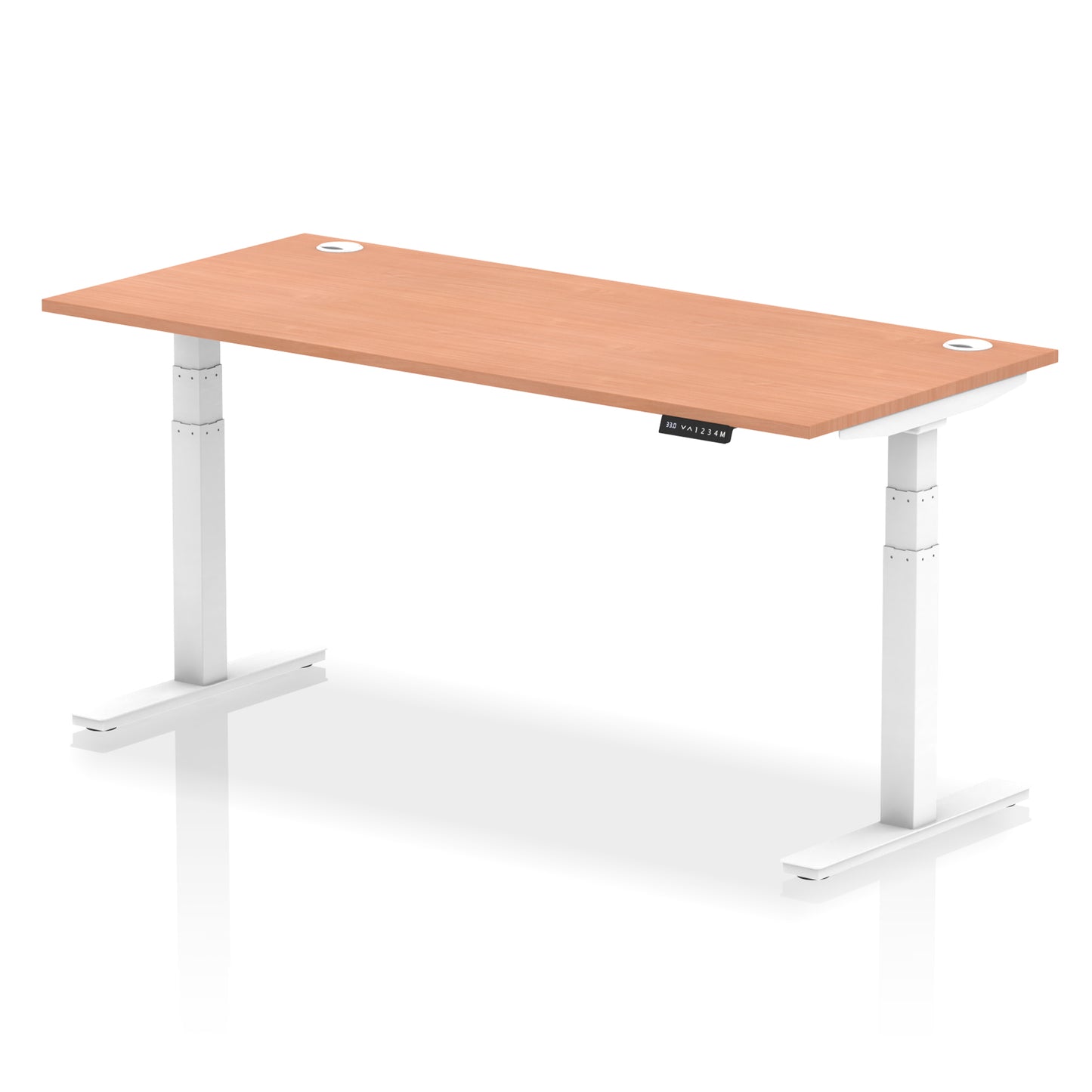Air Height Adjustable Desk With Cable Ports - 1200mm, 1400mm, 1600mm, 1800mm - Multiple Colour Options