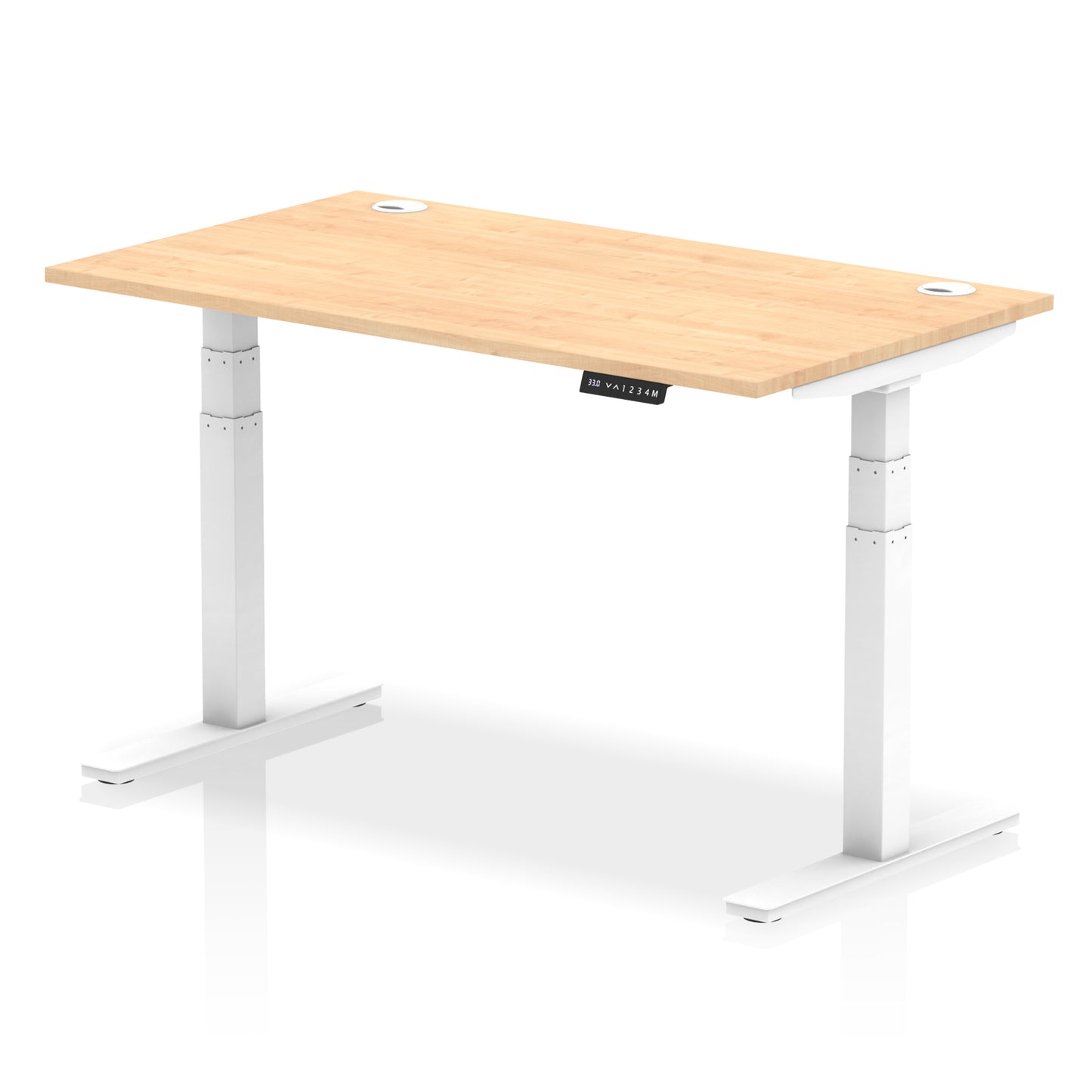 Air Height Adjustable Desk With Cable Ports - 1200mm, 1400mm, 1600mm, 1800mm - Multiple Colour Options