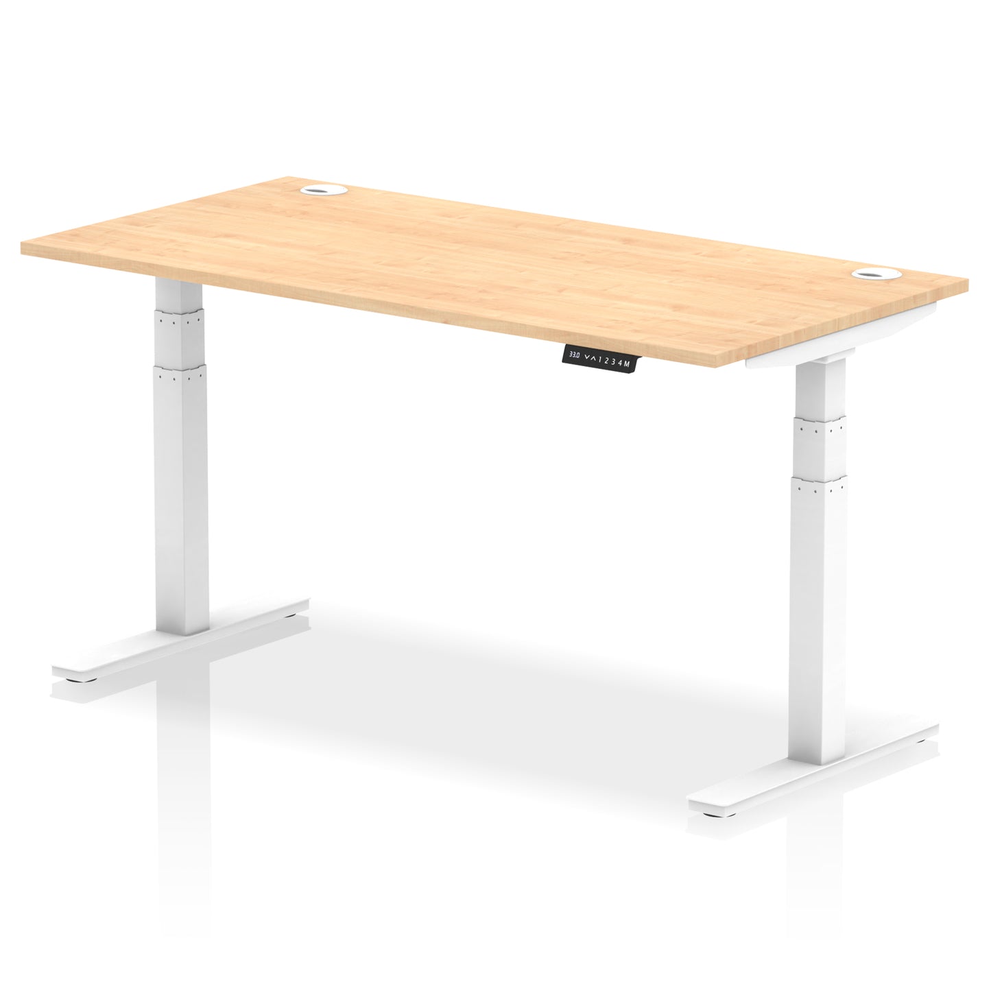 Air Height Adjustable Desk With Cable Ports - 1200mm, 1400mm, 1600mm, 1800mm - Multiple Colour Options