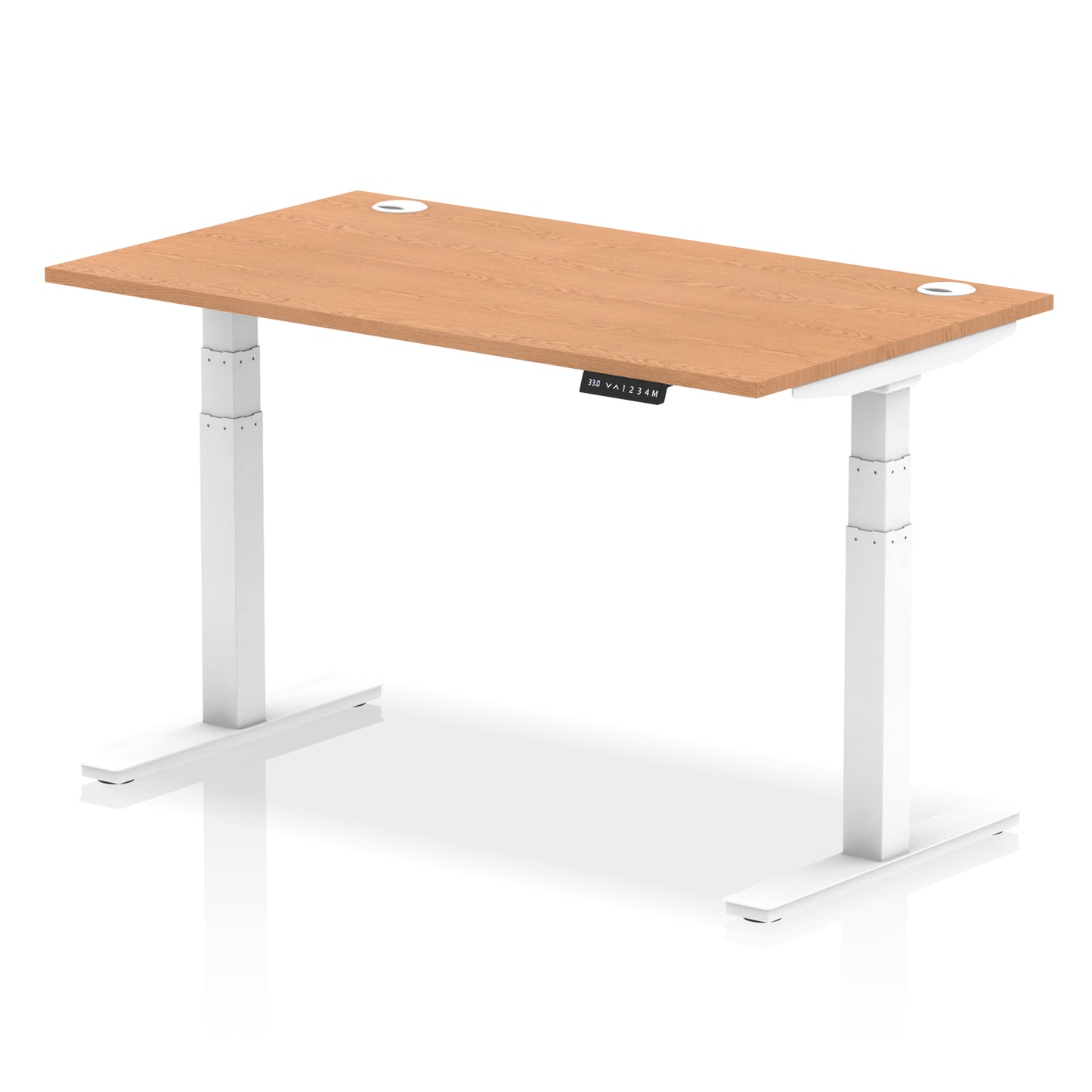 Air Height Adjustable Desk With Cable Ports - 1200mm, 1400mm, 1600mm, 1800mm - Multiple Colour Options