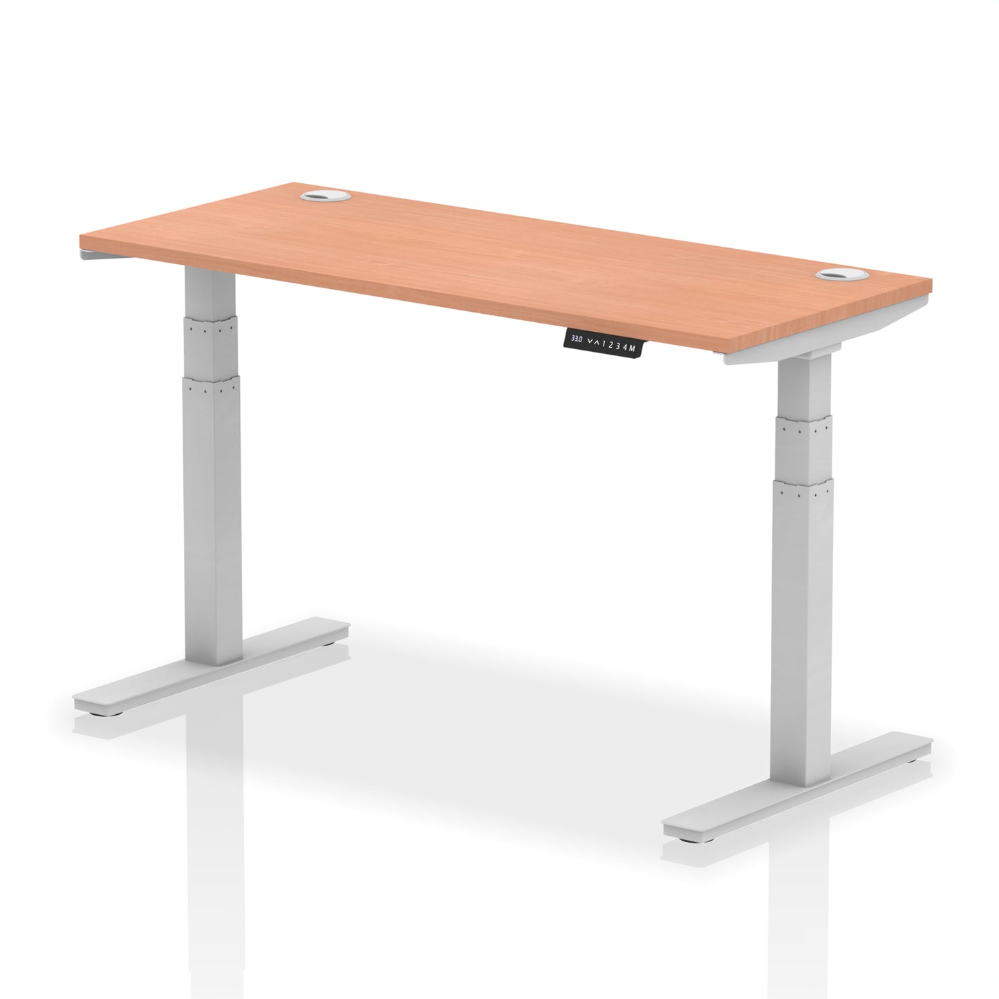 Air Height Adjustable Slimline Desk With Cable Ports - 1200mm, 1400mm, 1600mm, 1800mm - Multiple Colour Options