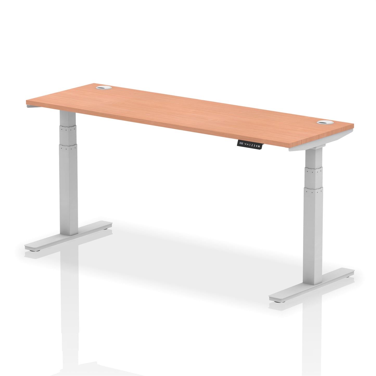 Air Height Adjustable Slimline Desk With Cable Ports - 1200mm, 1400mm, 1600mm, 1800mm - Multiple Colour Options