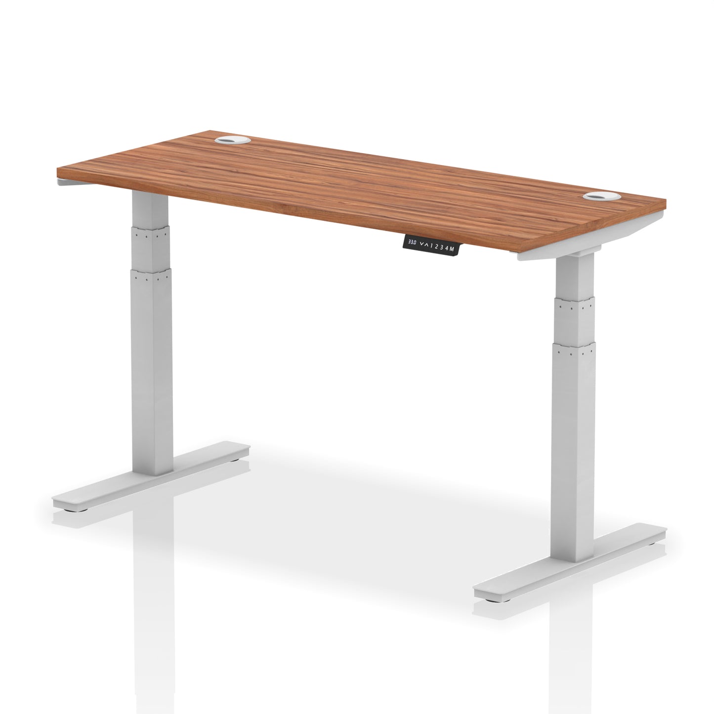 Air Height Adjustable Slimline Desk With Cable Ports - 1200mm, 1400mm, 1600mm, 1800mm - Multiple Colour Options
