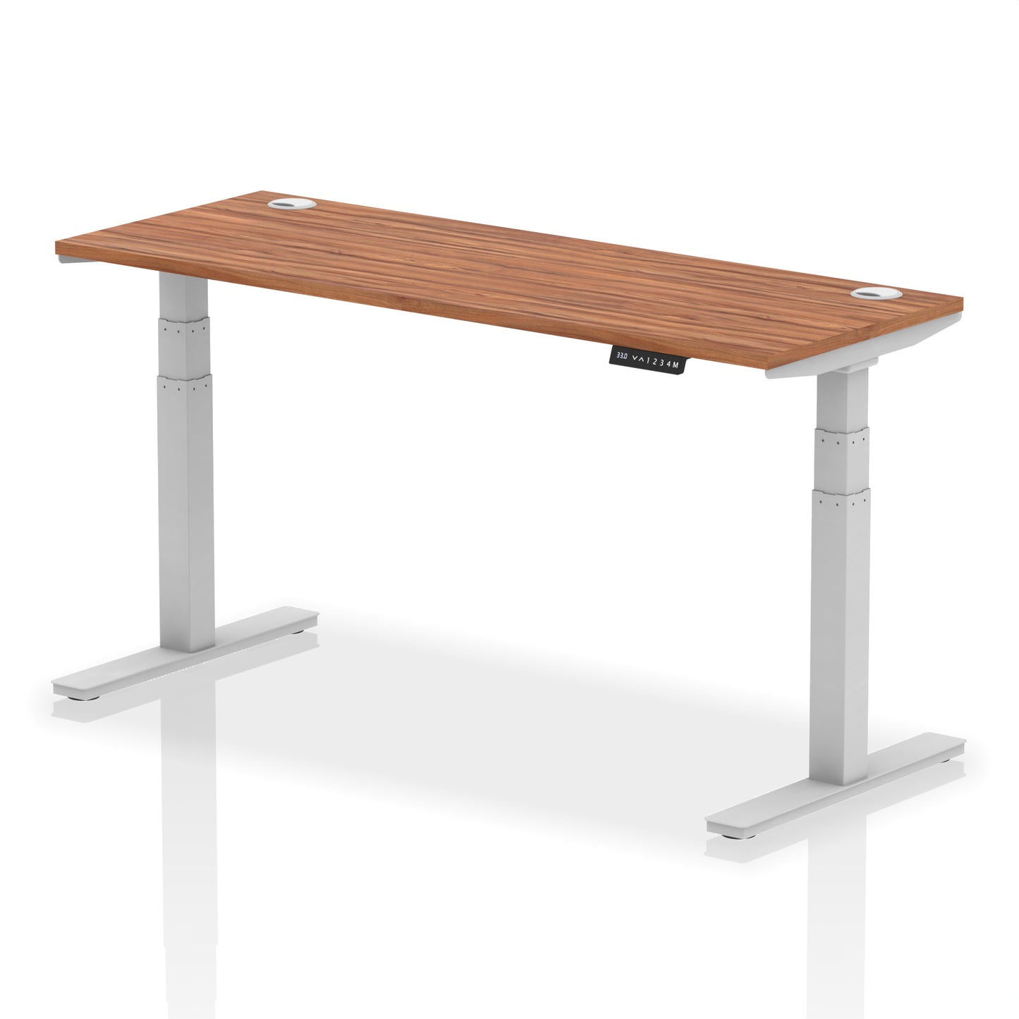 Air Height Adjustable Slimline Desk With Cable Ports - 1200mm, 1400mm, 1600mm, 1800mm - Multiple Colour Options