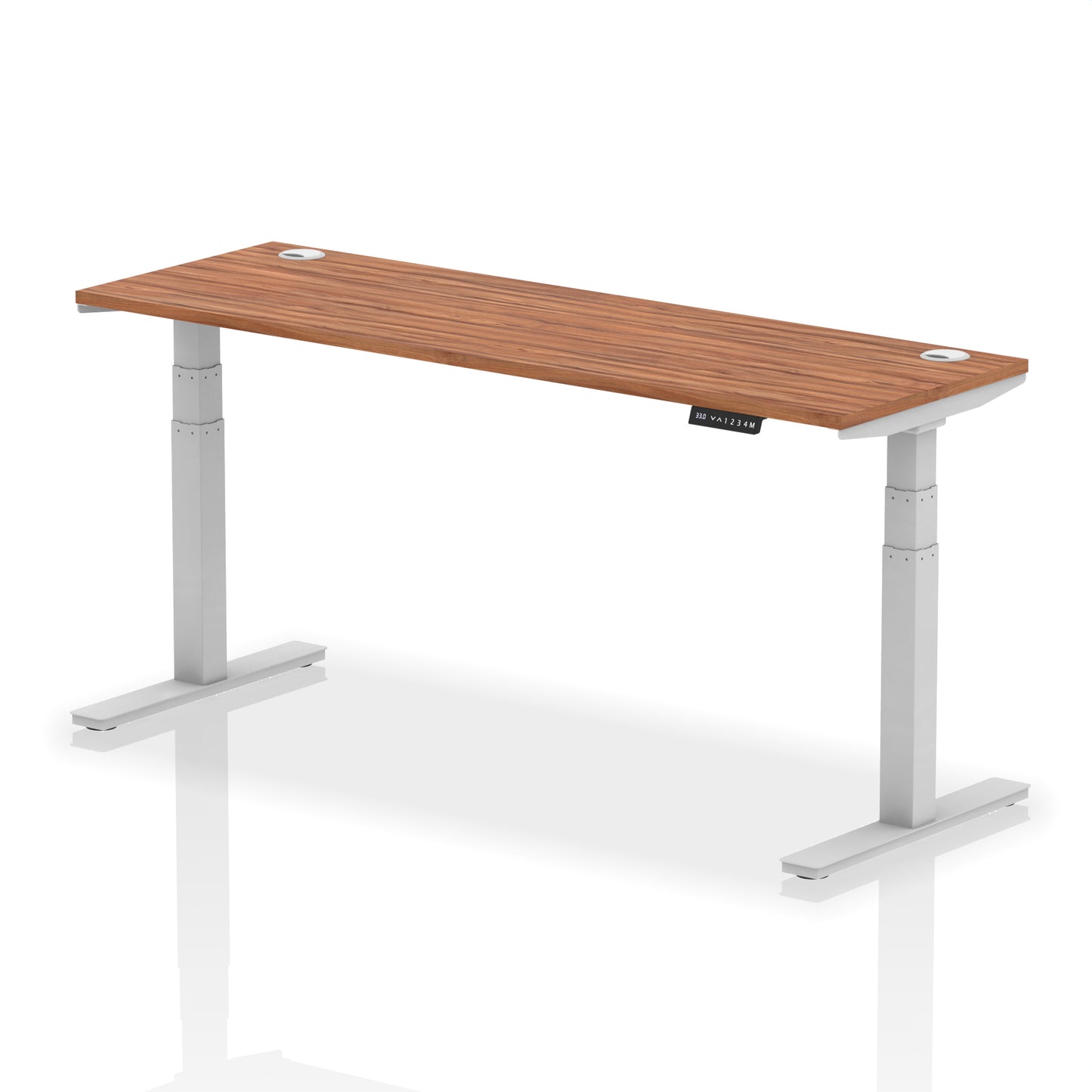 Air Height Adjustable Slimline Desk With Cable Ports - 1200mm, 1400mm, 1600mm, 1800mm - Multiple Colour Options