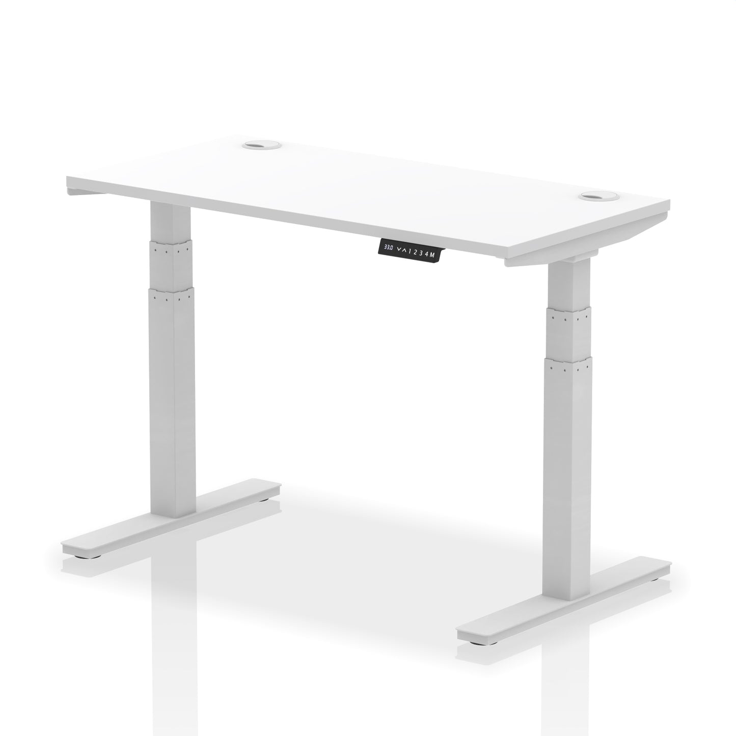 Air Height Adjustable Slimline Desk With Cable Ports - 1200mm, 1400mm, 1600mm, 1800mm - Multiple Colour Options