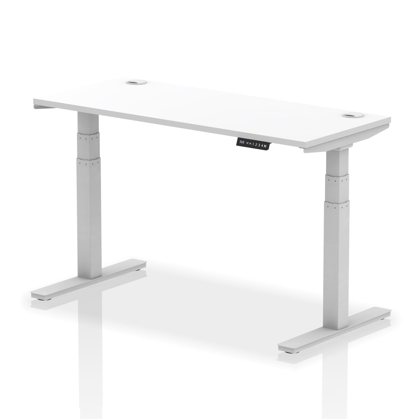 Air Height Adjustable Slimline Desk With Cable Ports - 1200mm, 1400mm, 1600mm, 1800mm - Multiple Colour Options