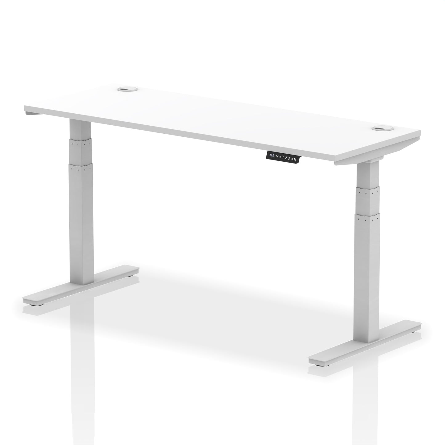 Air Height Adjustable Slimline Desk With Cable Ports - 1200mm, 1400mm, 1600mm, 1800mm - Multiple Colour Options
