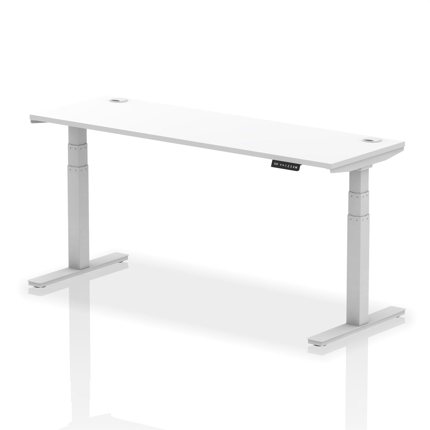 Air Height Adjustable Slimline Desk With Cable Ports - 1200mm, 1400mm, 1600mm, 1800mm - Multiple Colour Options