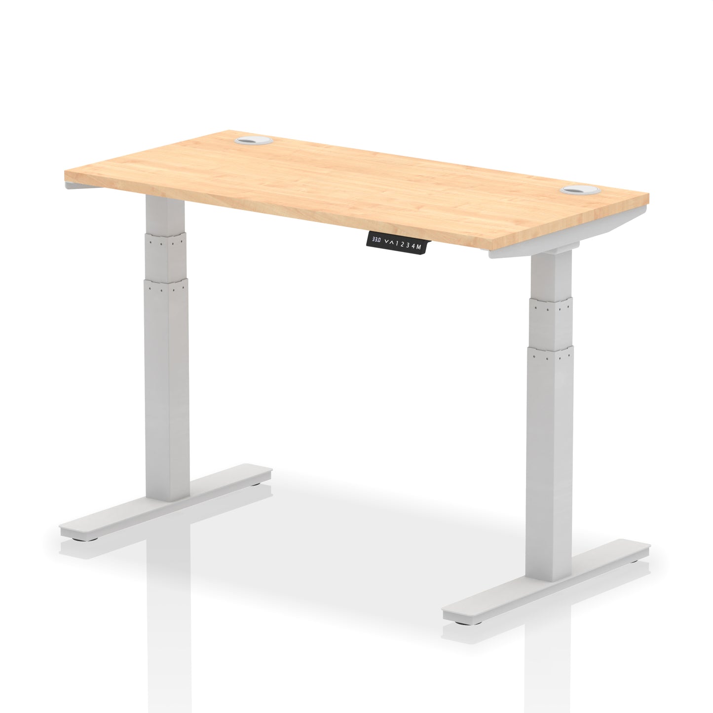 Air Height Adjustable Slimline Desk With Cable Ports - 1200mm, 1400mm, 1600mm, 1800mm - Multiple Colour Options