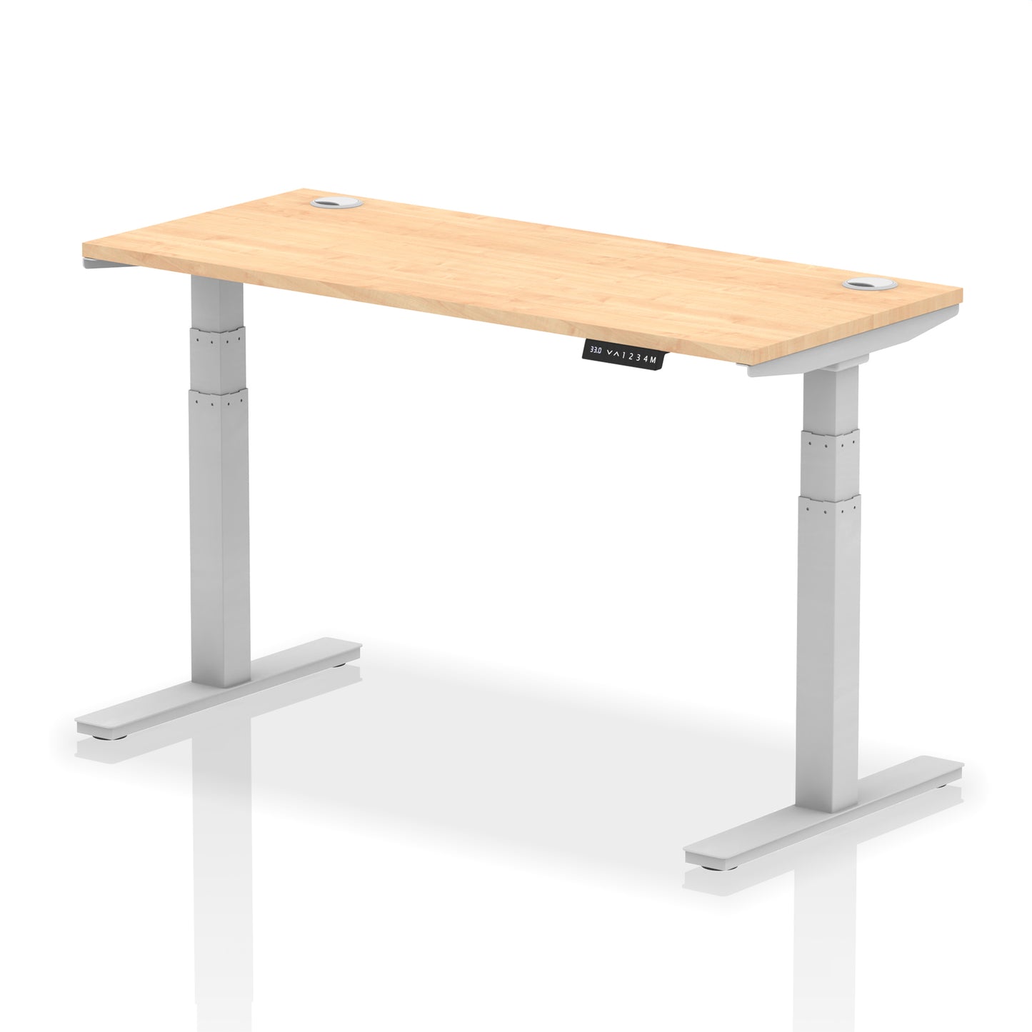 Air Height Adjustable Slimline Desk With Cable Ports - 1200mm, 1400mm, 1600mm, 1800mm - Multiple Colour Options