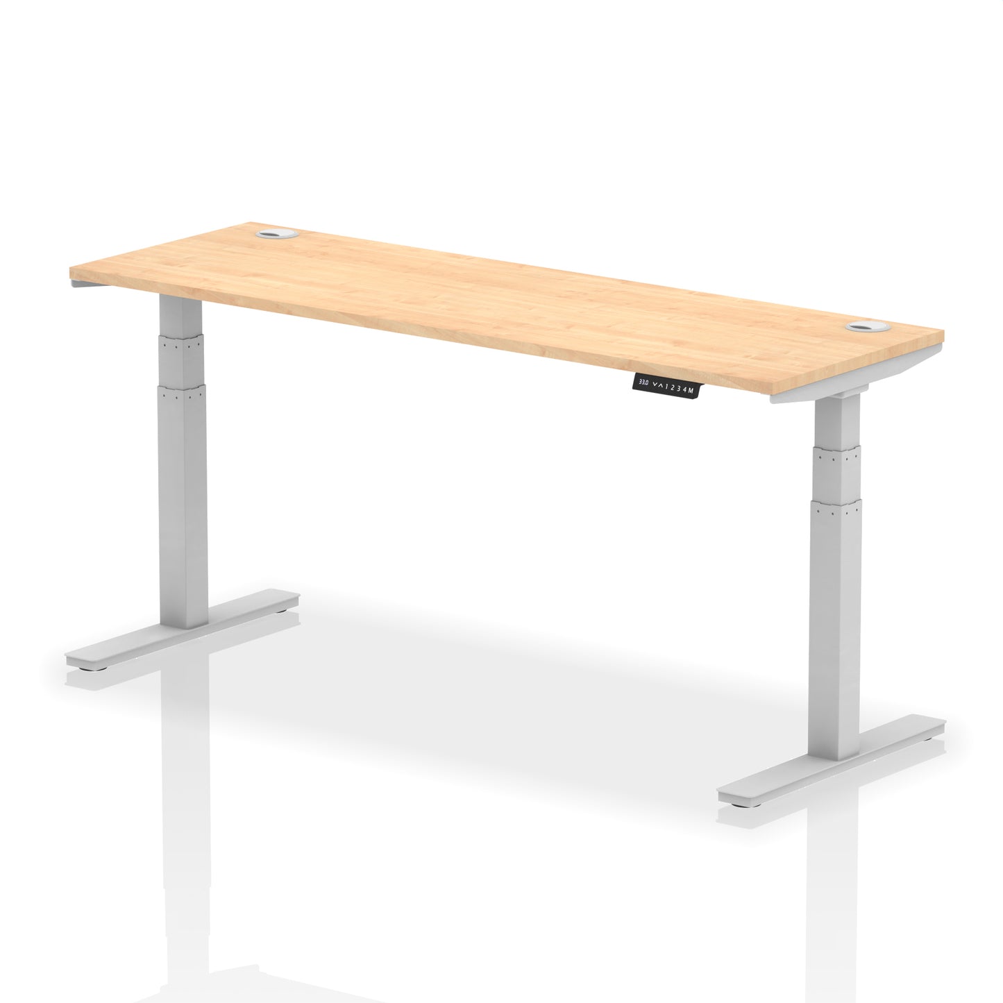 Air Height Adjustable Slimline Desk With Cable Ports - 1200mm, 1400mm, 1600mm, 1800mm - Multiple Colour Options