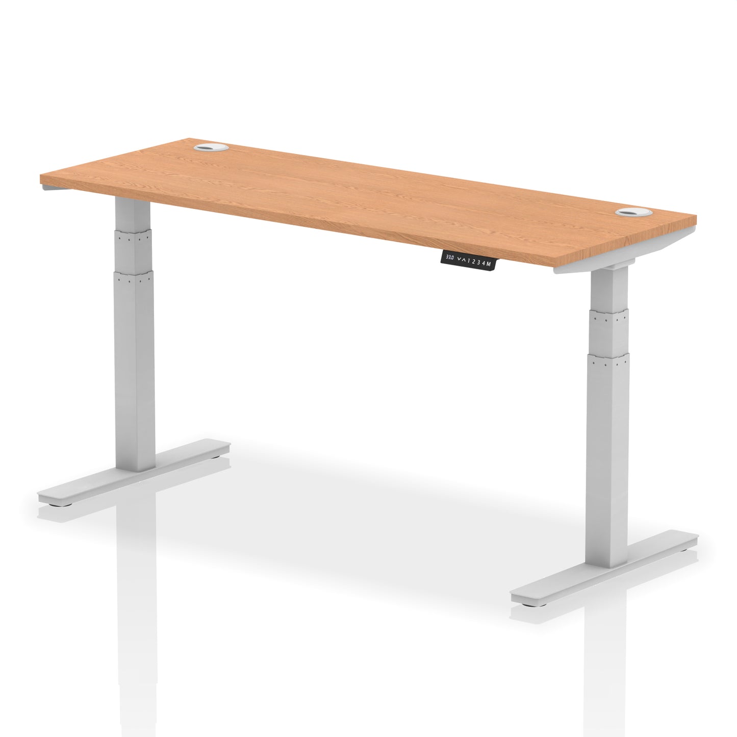 Air Height Adjustable Slimline Desk With Cable Ports - 1200mm, 1400mm, 1600mm, 1800mm - Multiple Colour Options