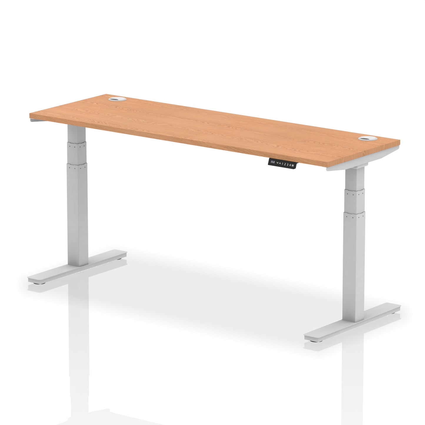 Air Height Adjustable Slimline Desk With Cable Ports - 1200mm, 1400mm, 1600mm, 1800mm - Multiple Colour Options