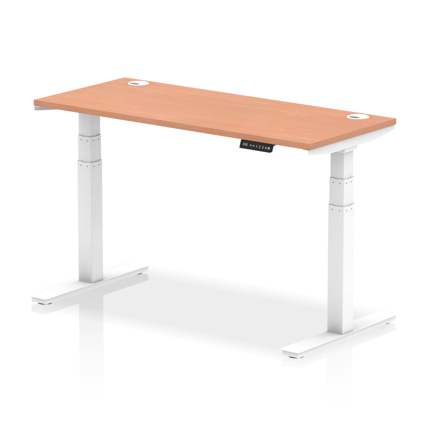 Air Height Adjustable Slimline Desk With Cable Ports - 1200mm, 1400mm, 1600mm, 1800mm - Multiple Colour Options