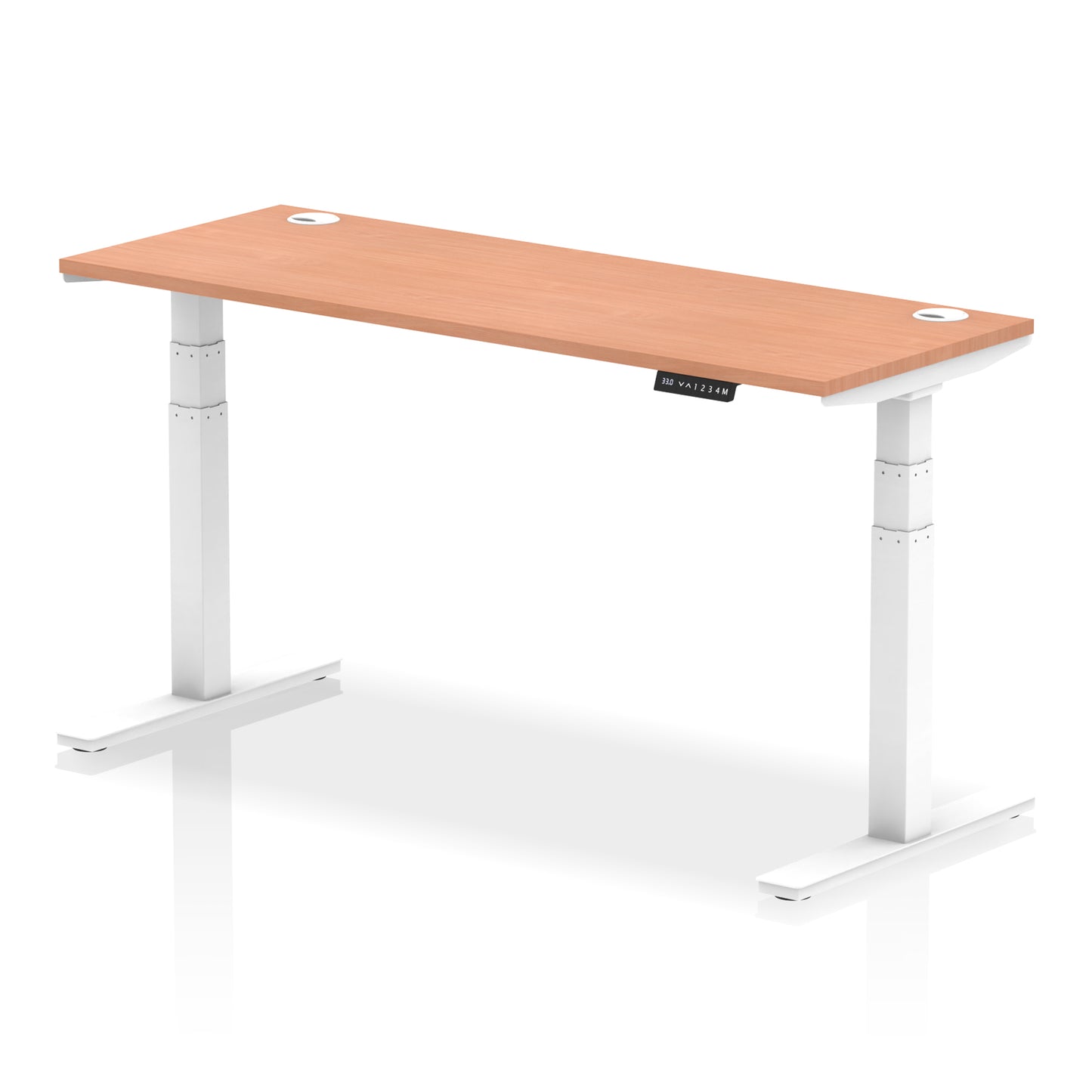 Air Height Adjustable Slimline Desk With Cable Ports - 1200mm, 1400mm, 1600mm, 1800mm - Multiple Colour Options