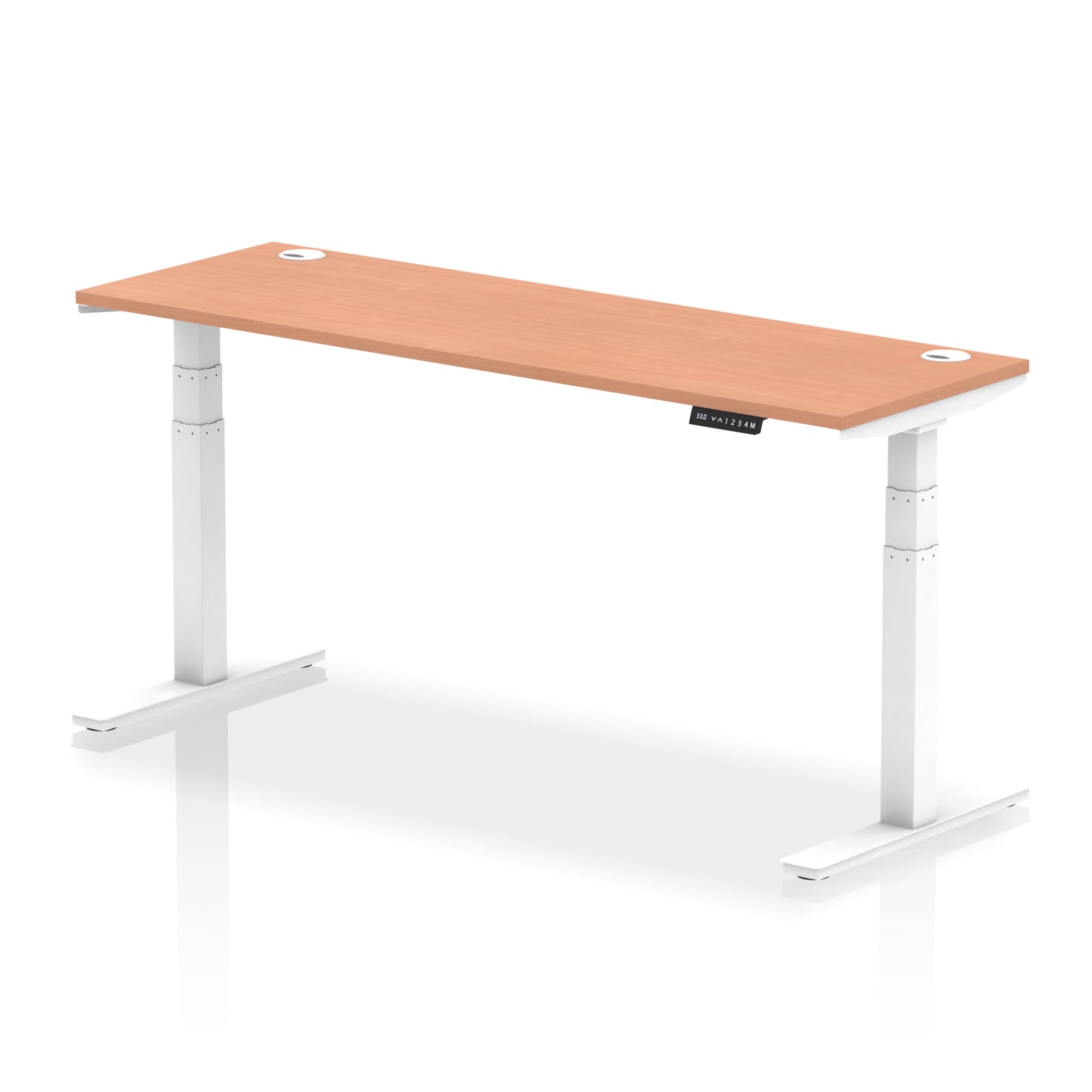 Air Height Adjustable Slimline Desk With Cable Ports - 1200mm, 1400mm, 1600mm, 1800mm - Multiple Colour Options