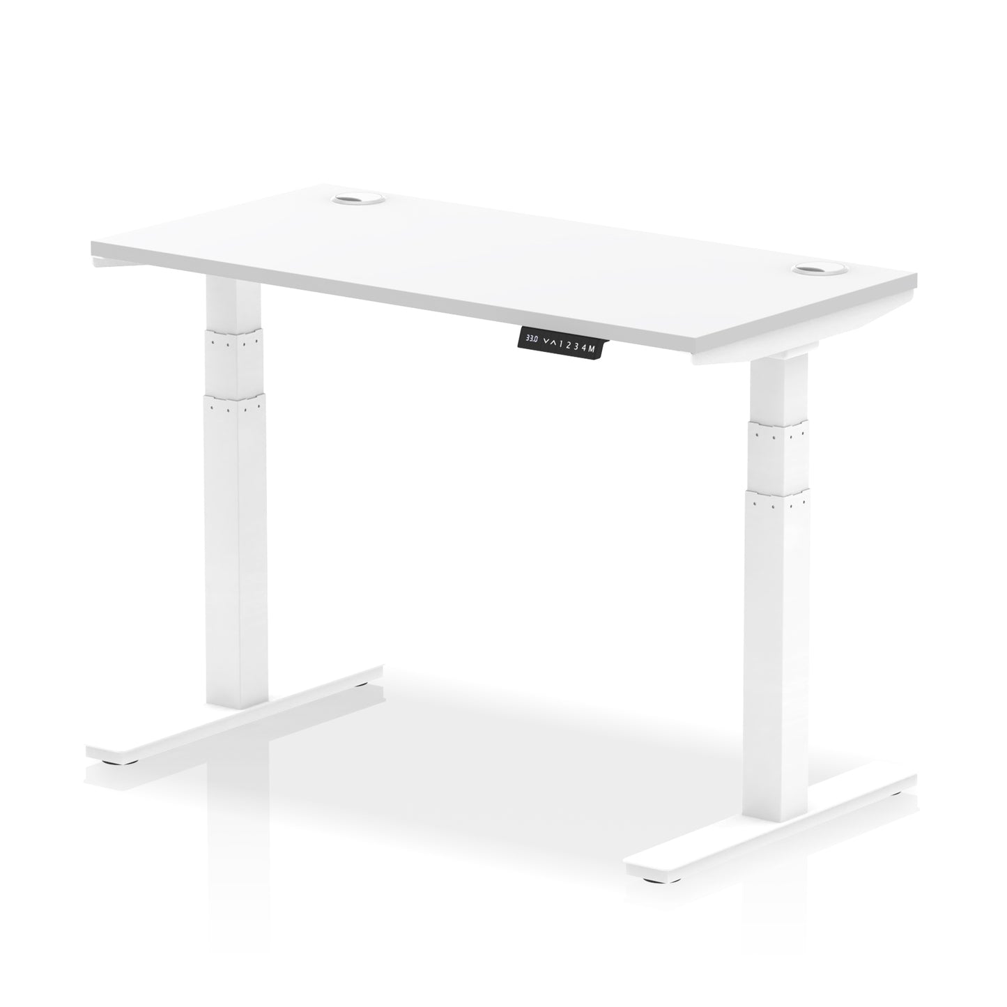 Air Height Adjustable Slimline Desk With Cable Ports - 1200mm, 1400mm, 1600mm, 1800mm - Multiple Colour Options