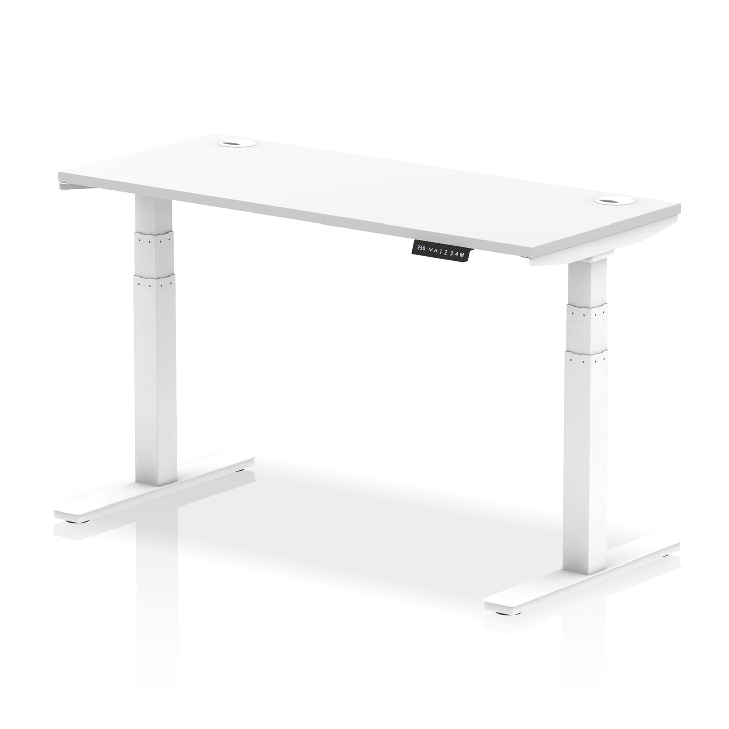 Air Height Adjustable Slimline Desk With Cable Ports - 1200mm, 1400mm, 1600mm, 1800mm - Multiple Colour Options