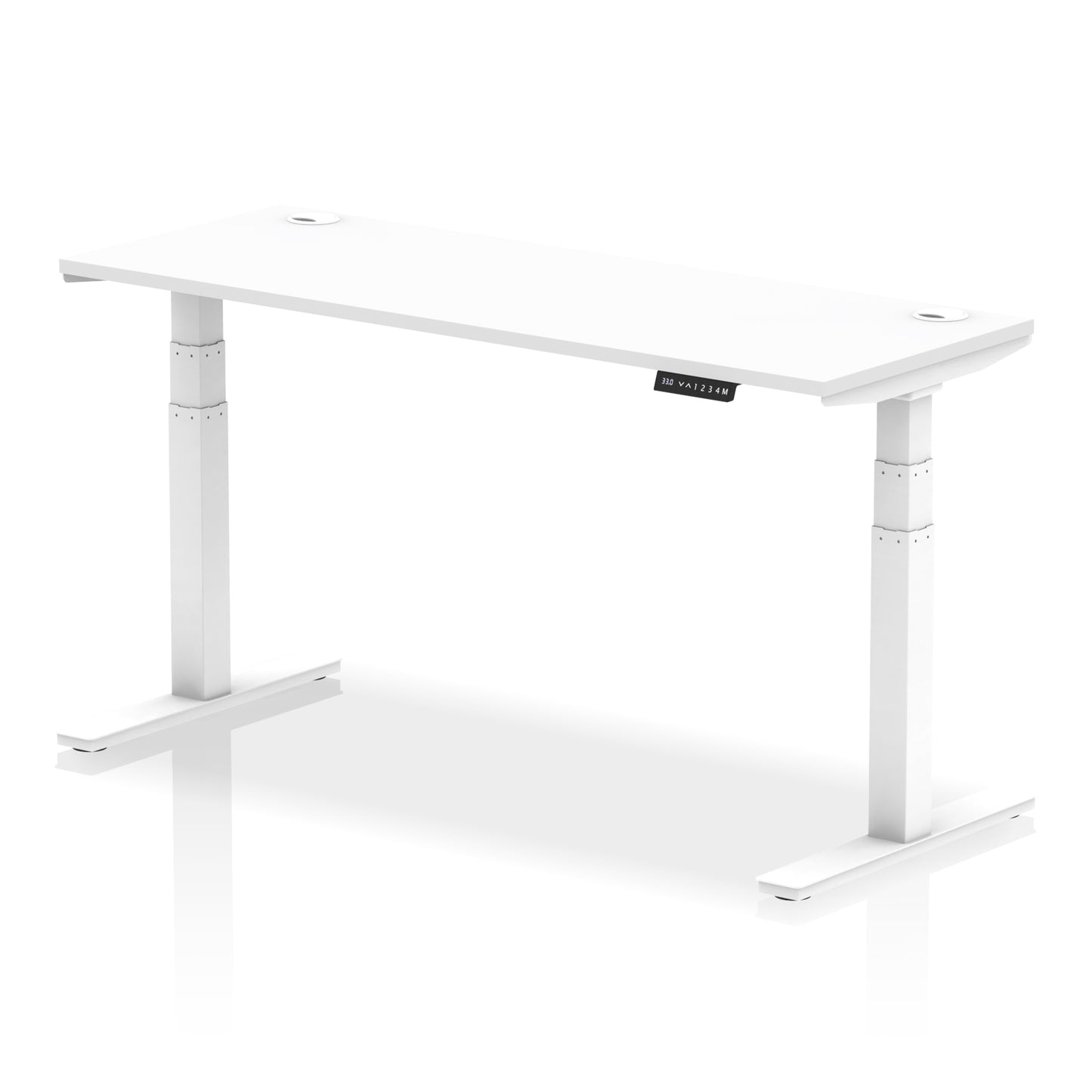 Air Height Adjustable Slimline Desk With Cable Ports - 1200mm, 1400mm, 1600mm, 1800mm - Multiple Colour Options